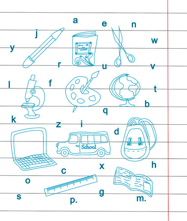 Back to school - pen sketch backgroundのイラスト素材