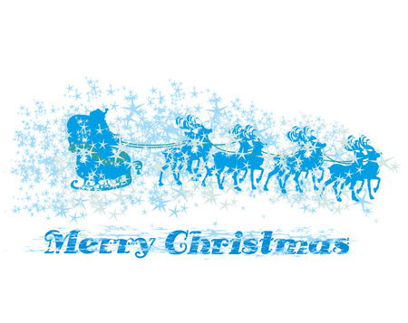 santa claus flying with the sack full of presents - iconのイラスト素材