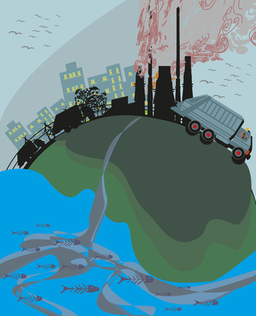 polluted citiesのイラスト素材