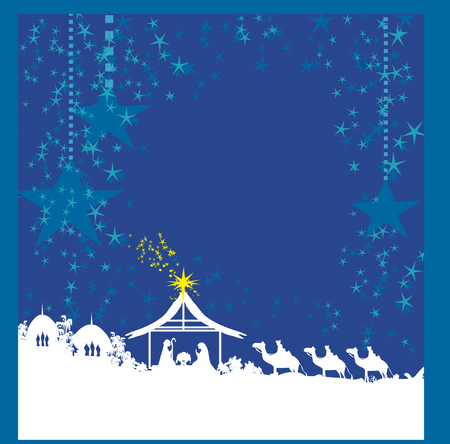 birth of Jesus in Bethlehem cardのイラスト素材