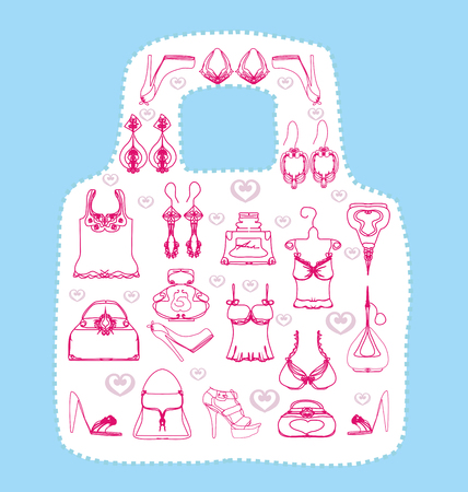 Shopping emblem, the bag shape.のイラスト素材