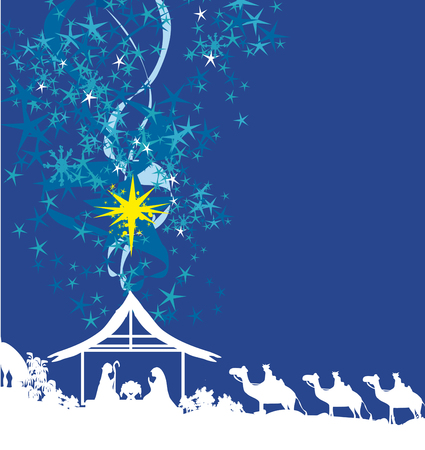 birth of Jesus in Bethlehem - abstract cardのイラスト素材