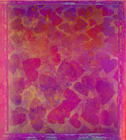 Valentine Hearts Abstract Backgroundの写真素材