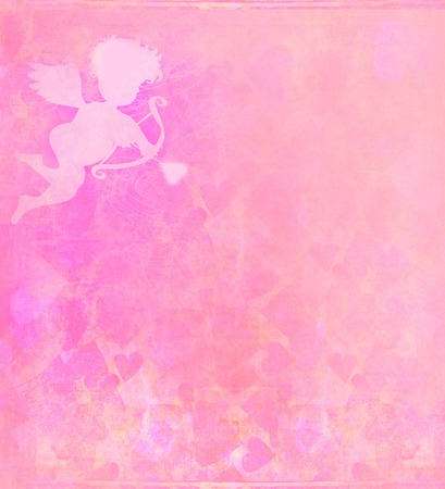 card with cupidの写真素材