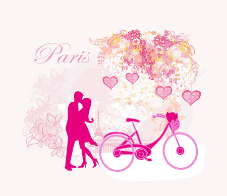 Romantic postcard from Paris.のイラスト素材