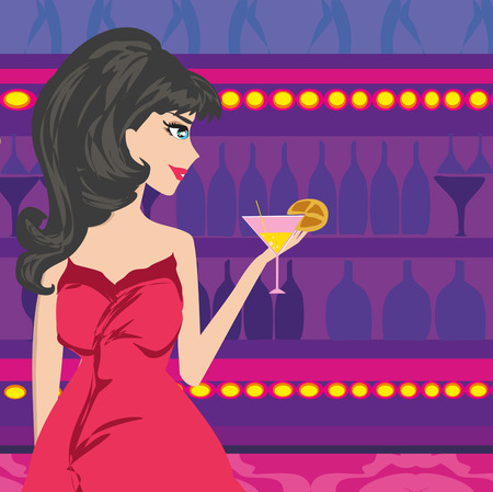 Sexy  woman in night clubのイラスト素材