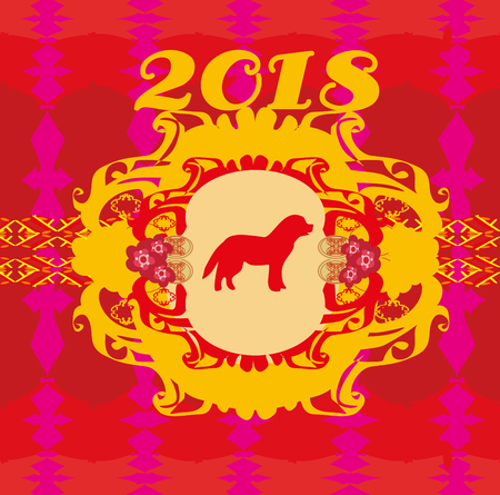 Chinese zodiac the year of Dogのイラスト素材