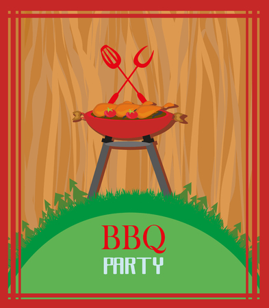 Barbecue Party menu card Invitationのイラスト素材