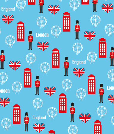 Seamless pattern background with London symbolsのイラスト素材