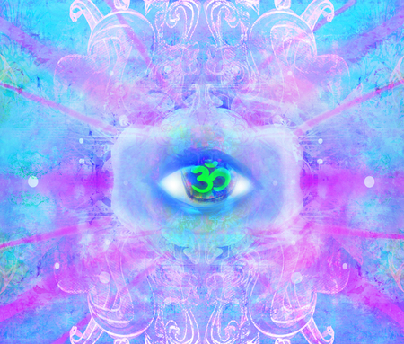 Illustration of a third eye mystical signの写真素材