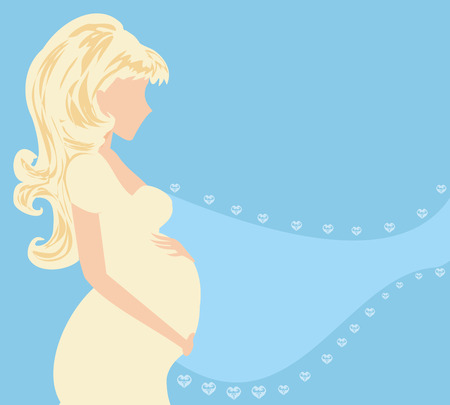 Beautiful pregnant girl cardのイラスト素材