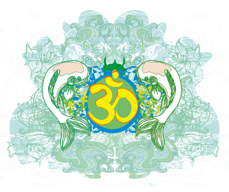 Fish Koi carp holding an Ohm sign.のイラスト素材