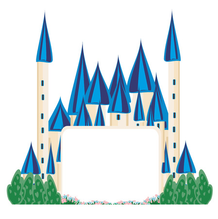 Magic Fairy Tale Princess  Kingdom Frame, Border Templateのイラスト素材