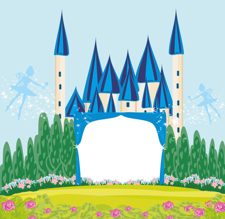 Magic FairyTale Princess Castle frameのイラスト素材