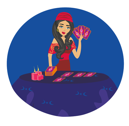 The Fortuneteller woman cardのイラスト素材