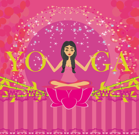Young woman in yoga pose icon.のイラスト素材
