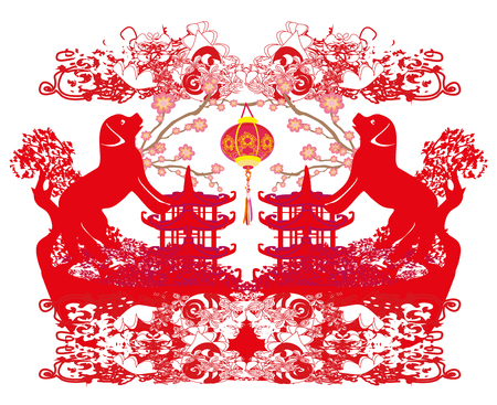 Chinese the year of Dogのイラスト素材