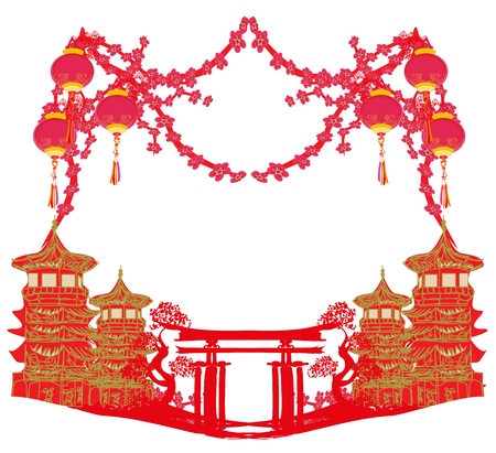 Mid-Autumn Festival for Chinese New Year - frameのイラスト素材