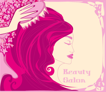Hairdresser - abstract feminine cardのイラスト素材
