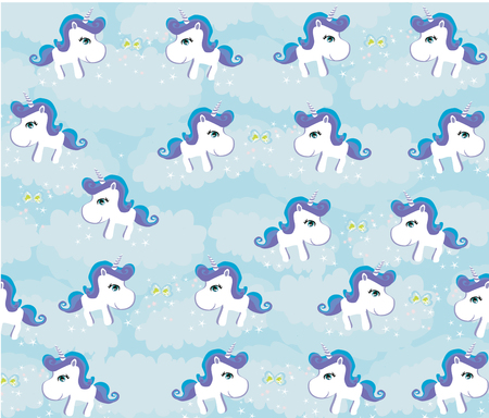 Cute seamless pattern with unicornsのイラスト素材