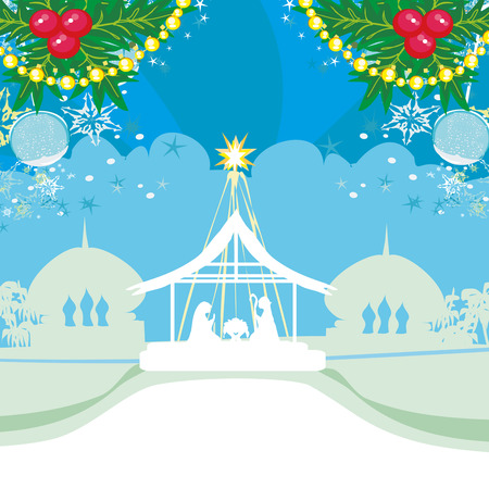 Birth of Jesus in Bethlehemのイラスト素材