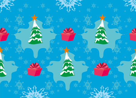 A Seamless Christmas pattern on plain backgroundのイラスト素材