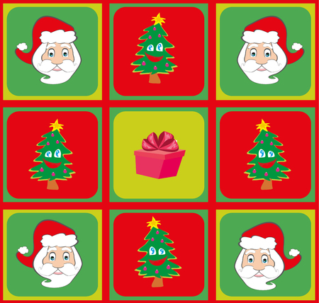 A Seamless Christmas pattern  on colorful background.のイラスト素材
