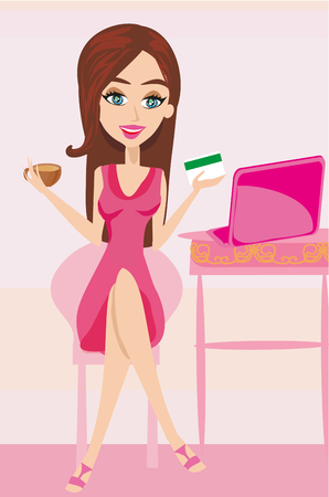 Online shopping vector illustrationのイラスト素材