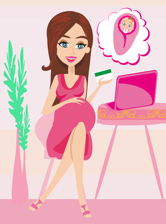 Online shopping for babyのイラスト素材