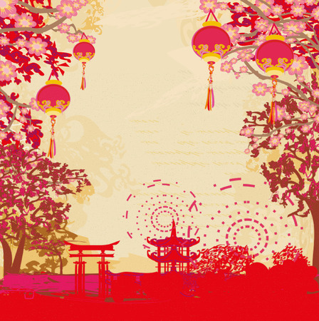 Mid Autumn Festival banner design for Chinese New Yearのイラスト素材