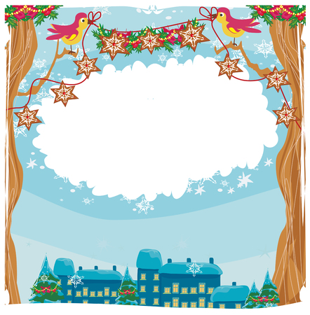 Christmas Winter Birds Graphic Designのイラスト素材