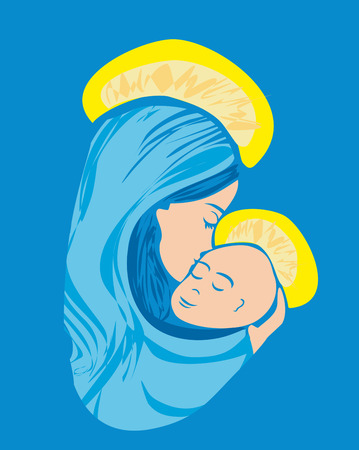 Madonna and child Jesusのイラスト素材