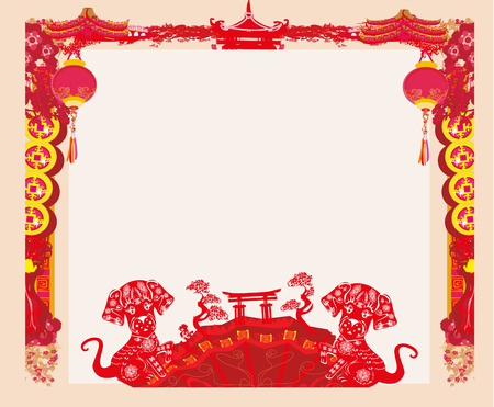 Chinese sign frame design.のイラスト素材