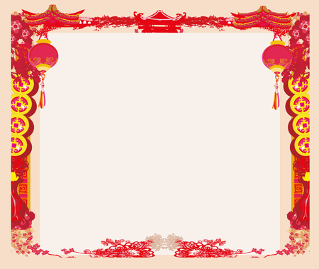 Chinese sign frame design.のイラスト素材