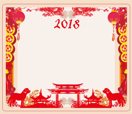 Chinese sign frame design.のイラスト素材