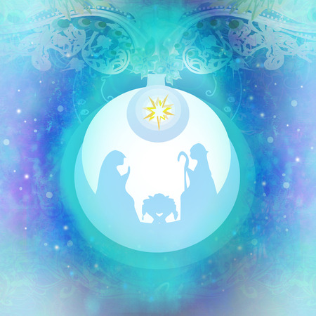 birth of Jesus in Bethlehem in a glass bubbleの写真素材
