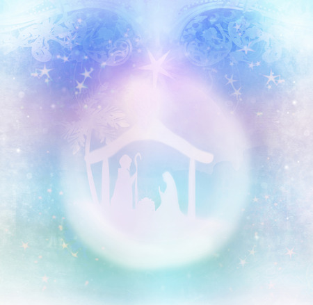 birth of Jesus in Bethlehem in a glass bubbleの写真素材