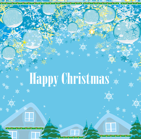 Holidays in the village cardのイラスト素材