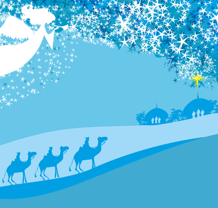 Christmas religious nativity sceneのイラスト素材