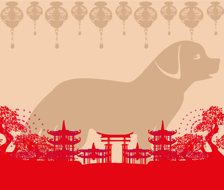 Year of the dog design background.のイラスト素材