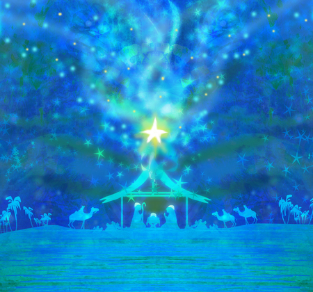 Birth of Jesus in Bethlehem.の写真素材