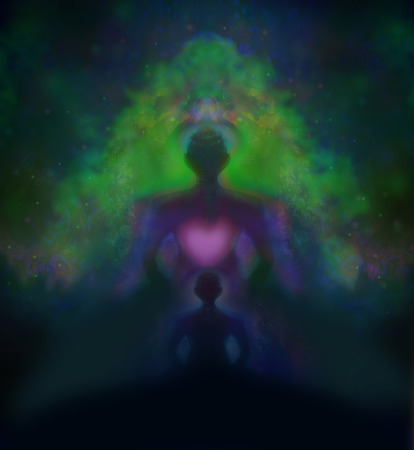 Yoga meditation - abstract cardの写真素材
