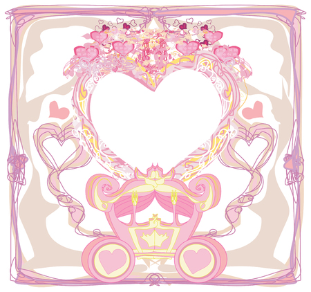 Vintage carriage invitation cardのイラスト素材