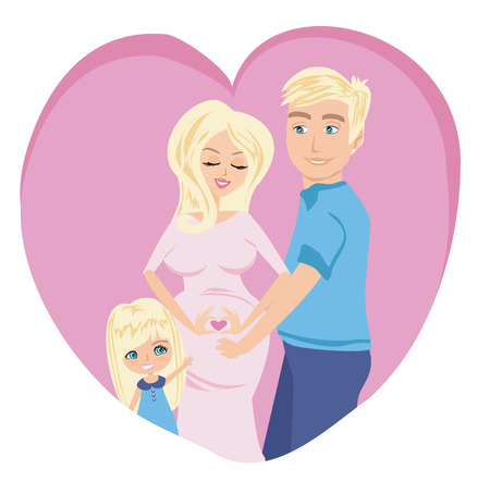 Happy family card designのイラスト素材