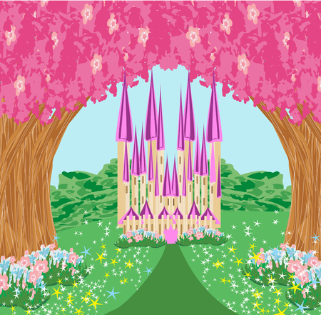 Magic Fairy Tale Princess Castleのイラスト素材