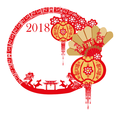 Chinese zodiac the year of Dogのイラスト素材