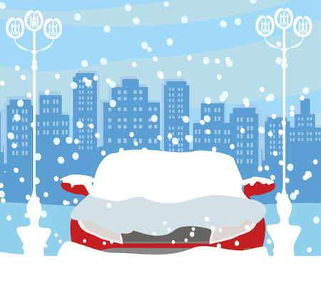 Car Stuck In The Snowのイラスト素材