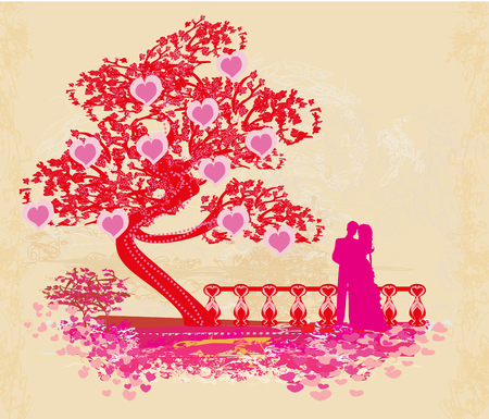 Romantic couple card Vector illustration.のイラスト素材