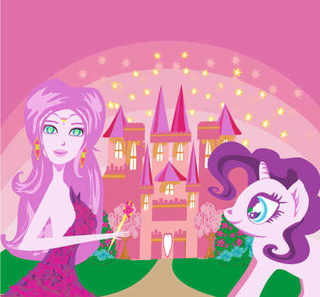 Cute unicorn and fairyのイラスト素材