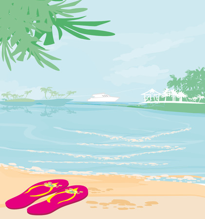Summer holiday cardのイラスト素材